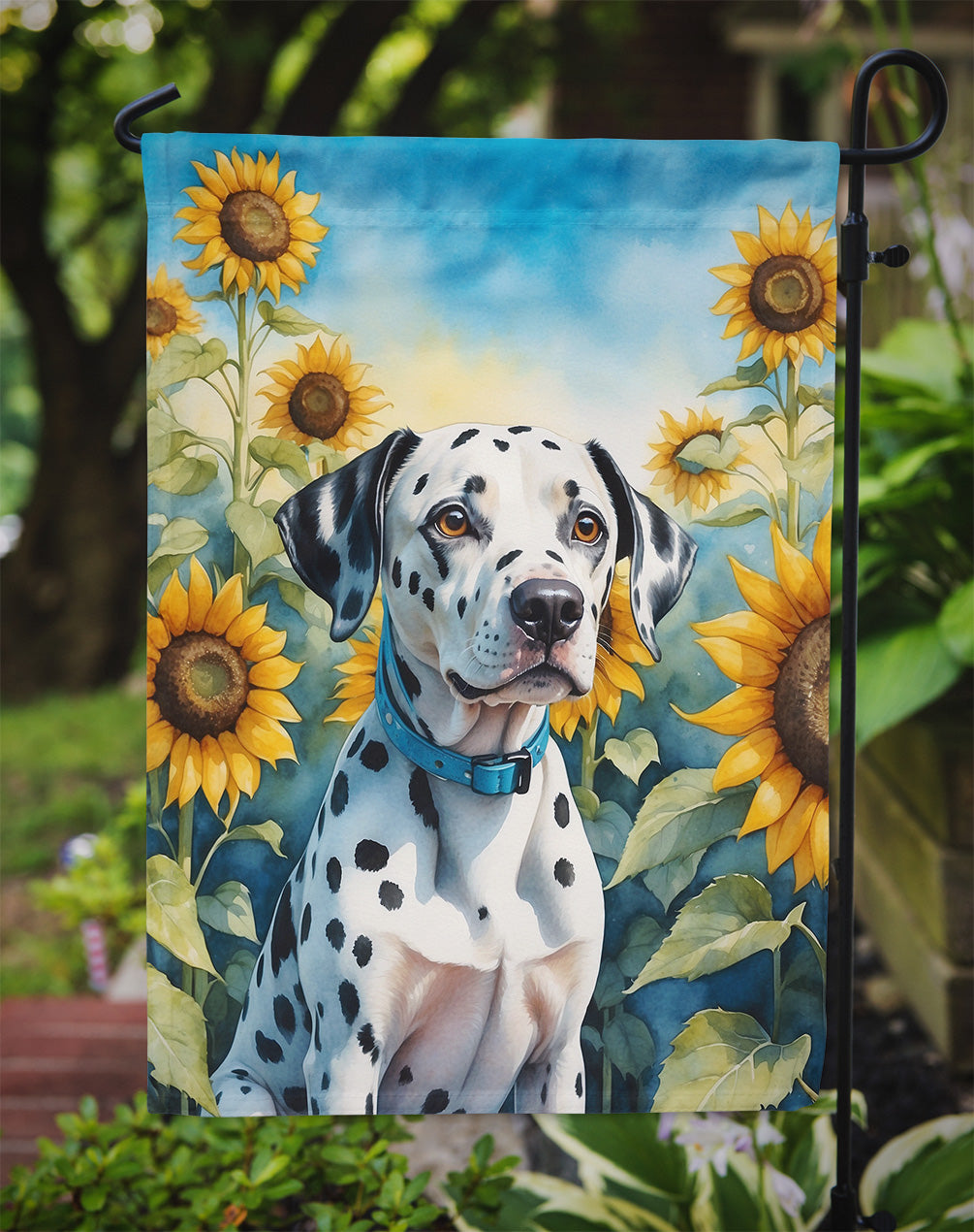 Dalmatian in Sunflowers Garden Flag