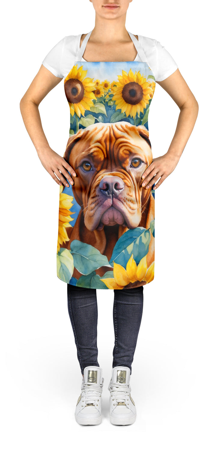 Dogue de Bordeaux in Sunflowers Apron