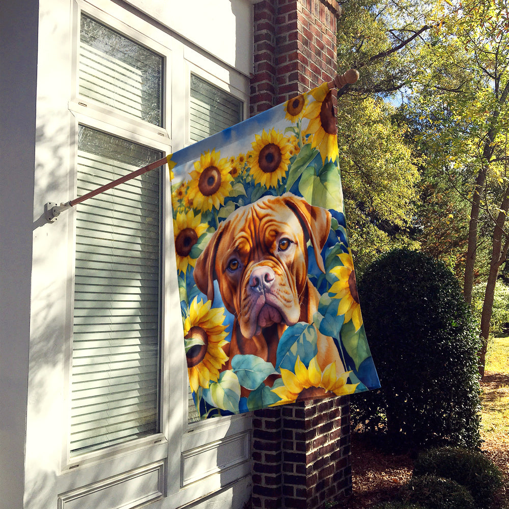 Dogue de Bordeaux in Sunflowers House Flag