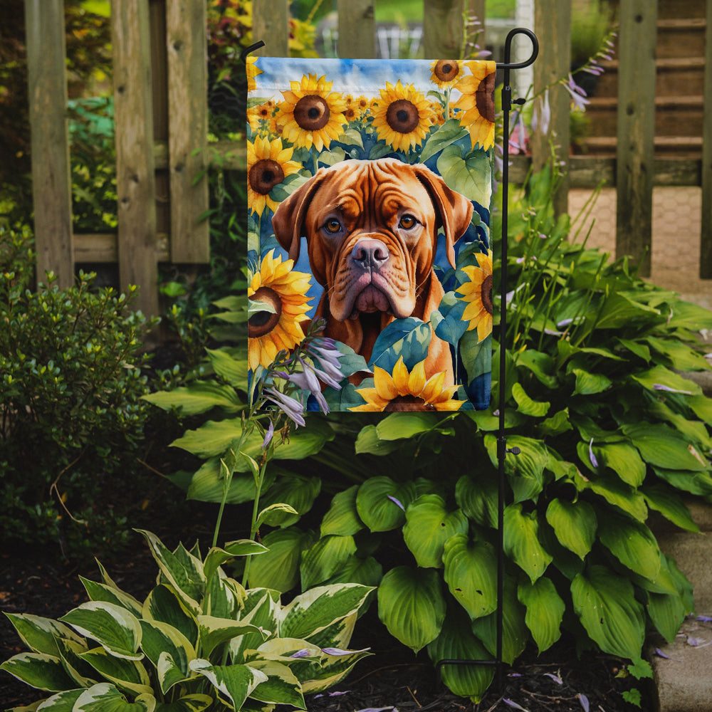 Dogue de Bordeaux in Sunflowers Garden Flag