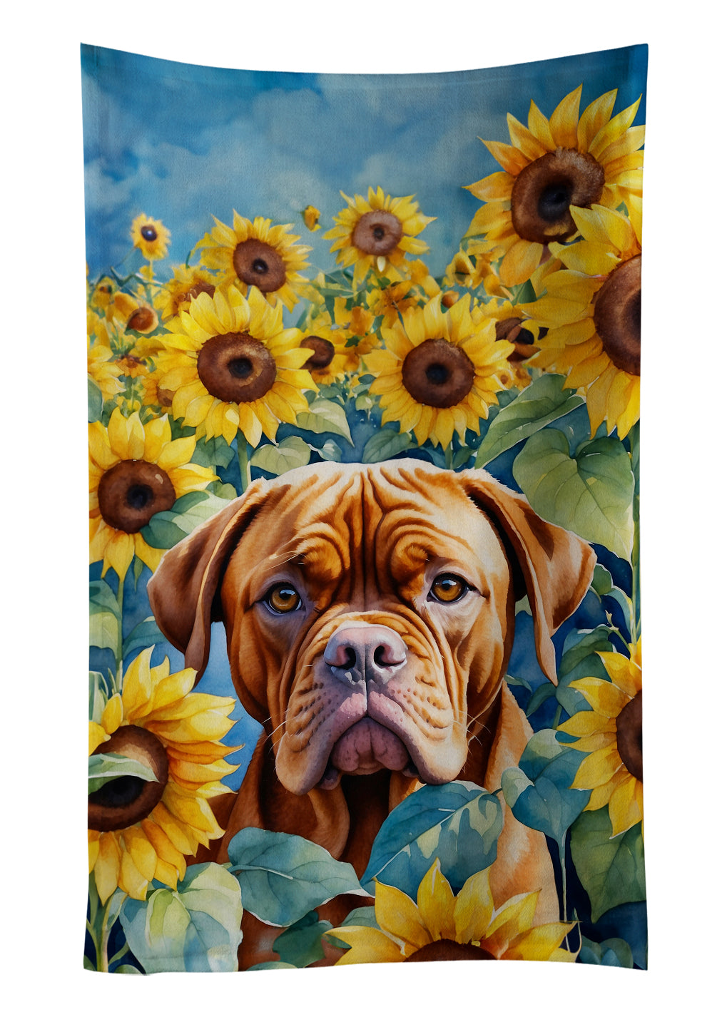 Buy this Dogue de Bordeaux in Sunflowers Kitchen Towel