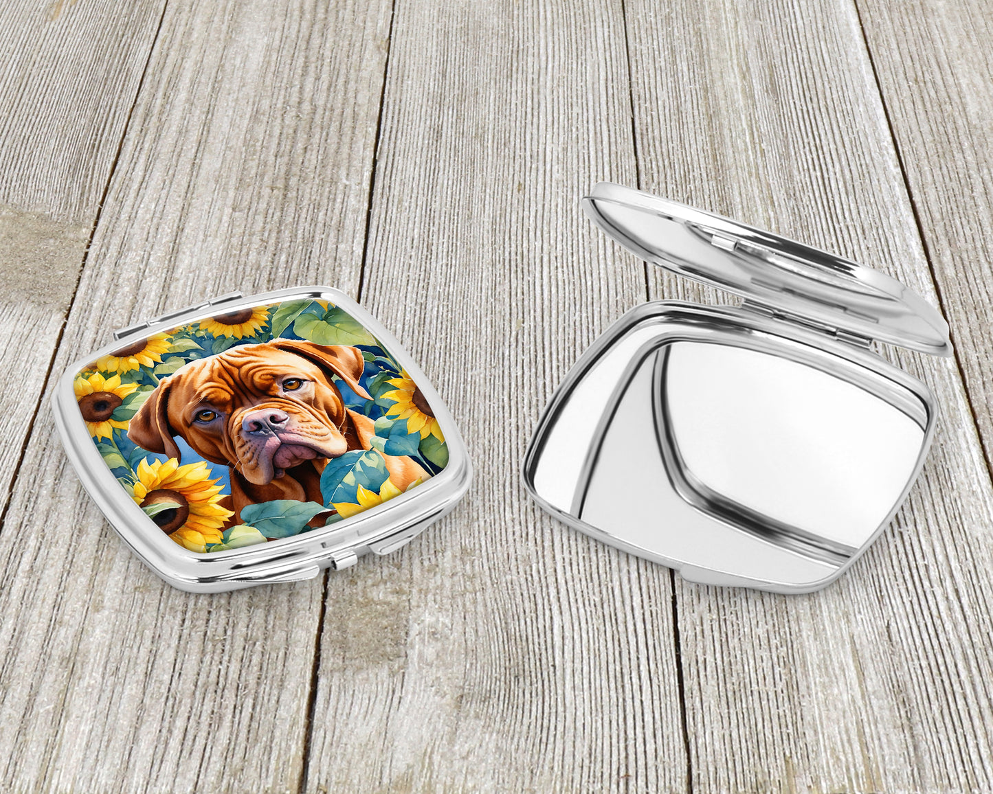 Dogue de Bordeaux in Sunflowers Compact Mirror