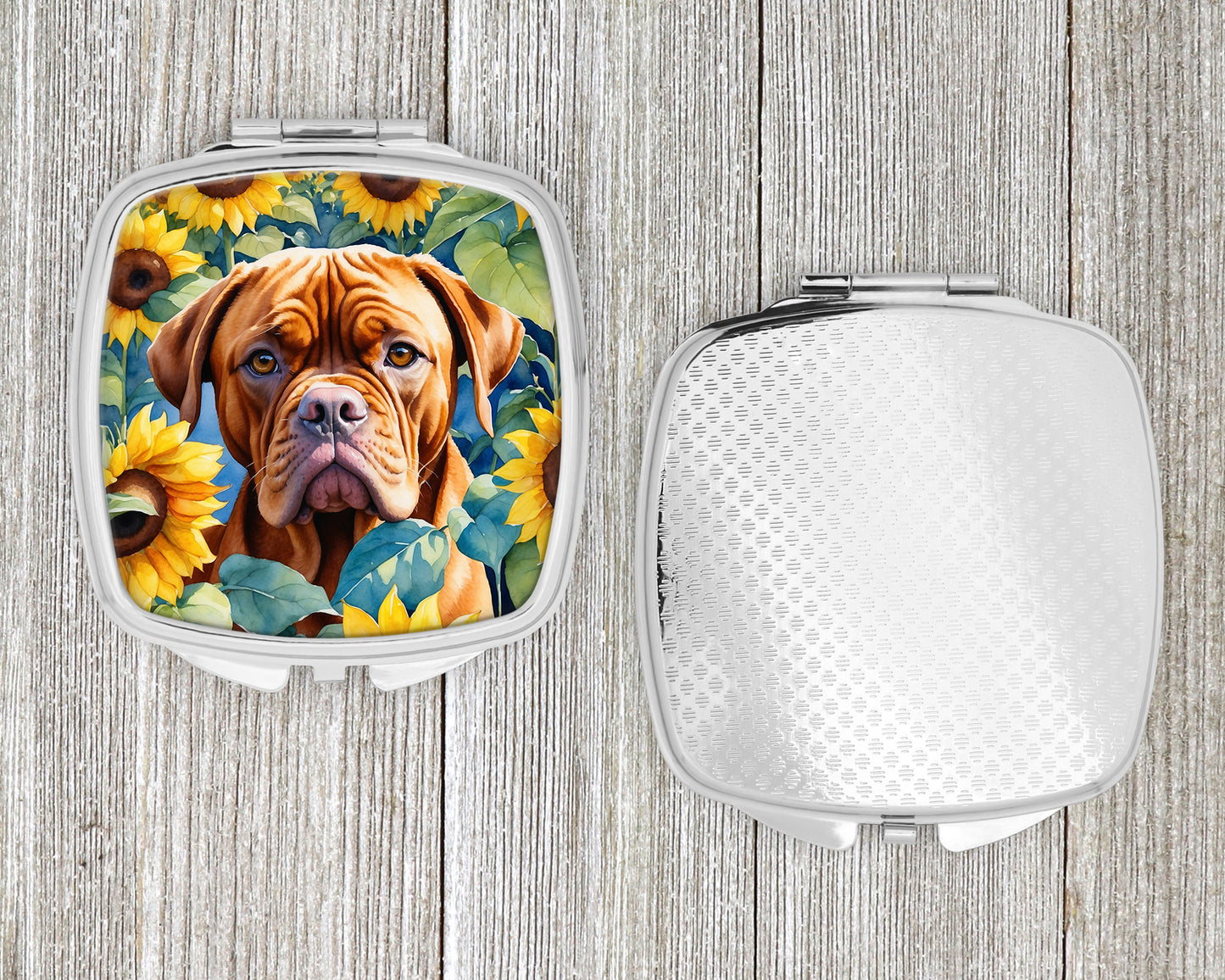 Dogue de Bordeaux in Sunflowers Compact Mirror