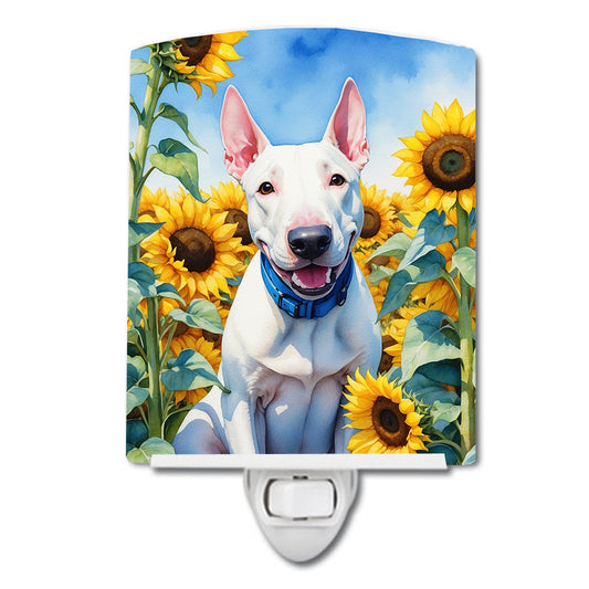 Buy this English Bull Terrier in Sunflowers Ceramic Night Light