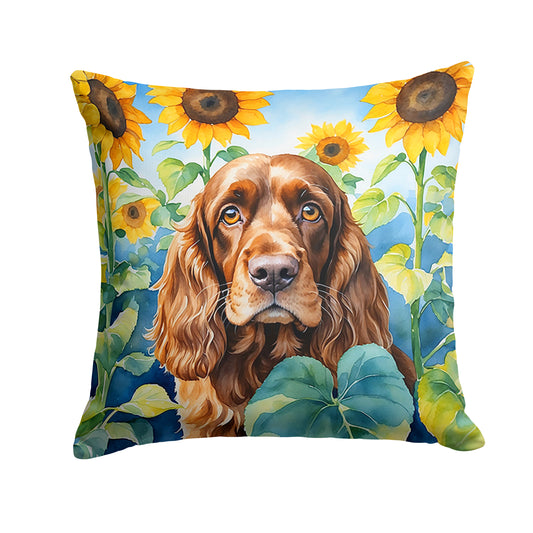 Buy this English Cocker Spaniel in Sunflowers Throw Pillow