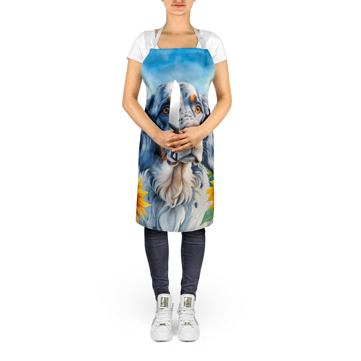 English Setter in Sunflowers Apron