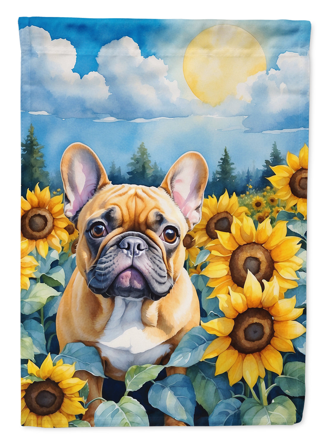 Buy this French Bulldog in Sunflowers House Flag