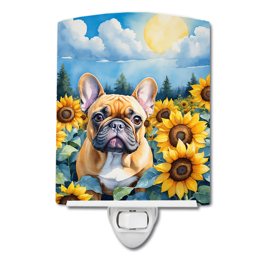 Buy this French Bulldog in Sunflowers Ceramic Night Light