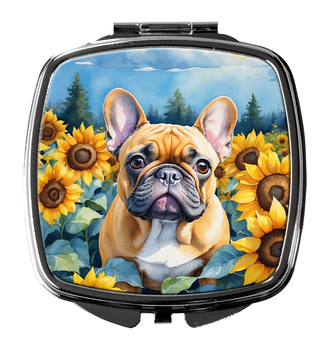 Buy this French Bulldog in Sunflowers Compact Mirror