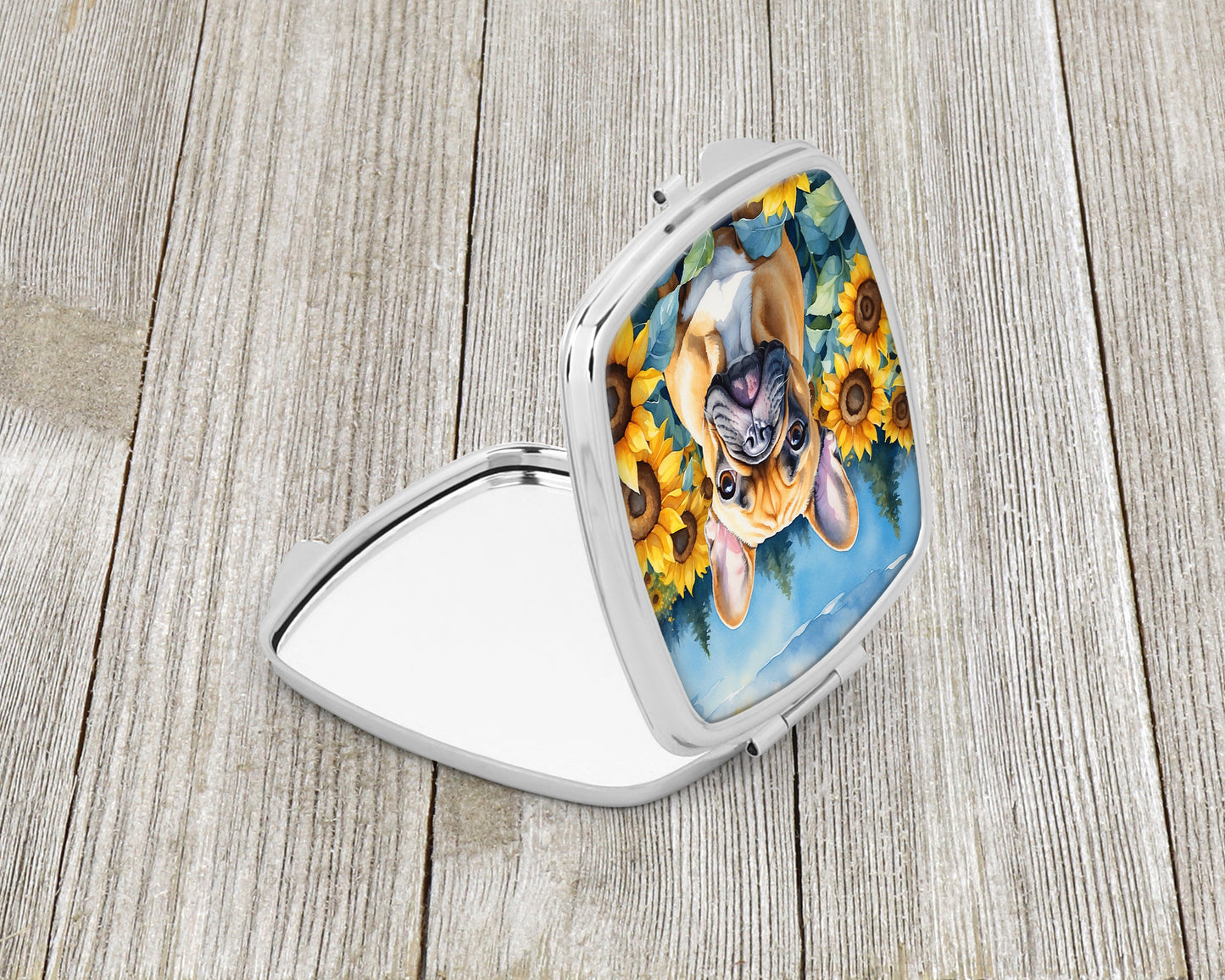 French Bulldog in Sunflowers Compact Mirror