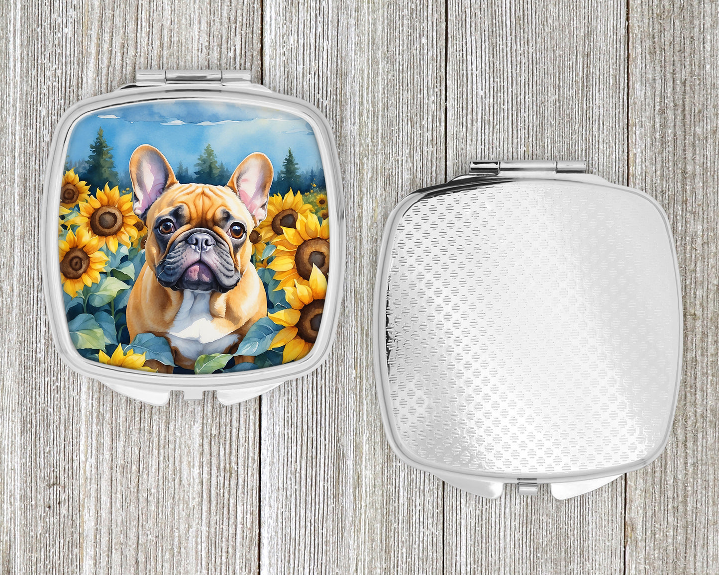 French Bulldog in Sunflowers Compact Mirror