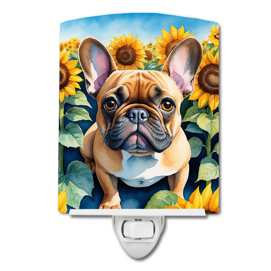 Buy this French Bulldog in Sunflowers Ceramic Night Light