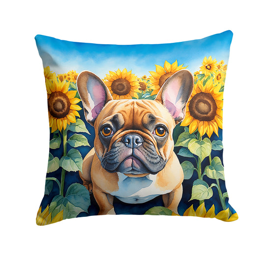 Buy this French Bulldog in Sunflowers Throw Pillow