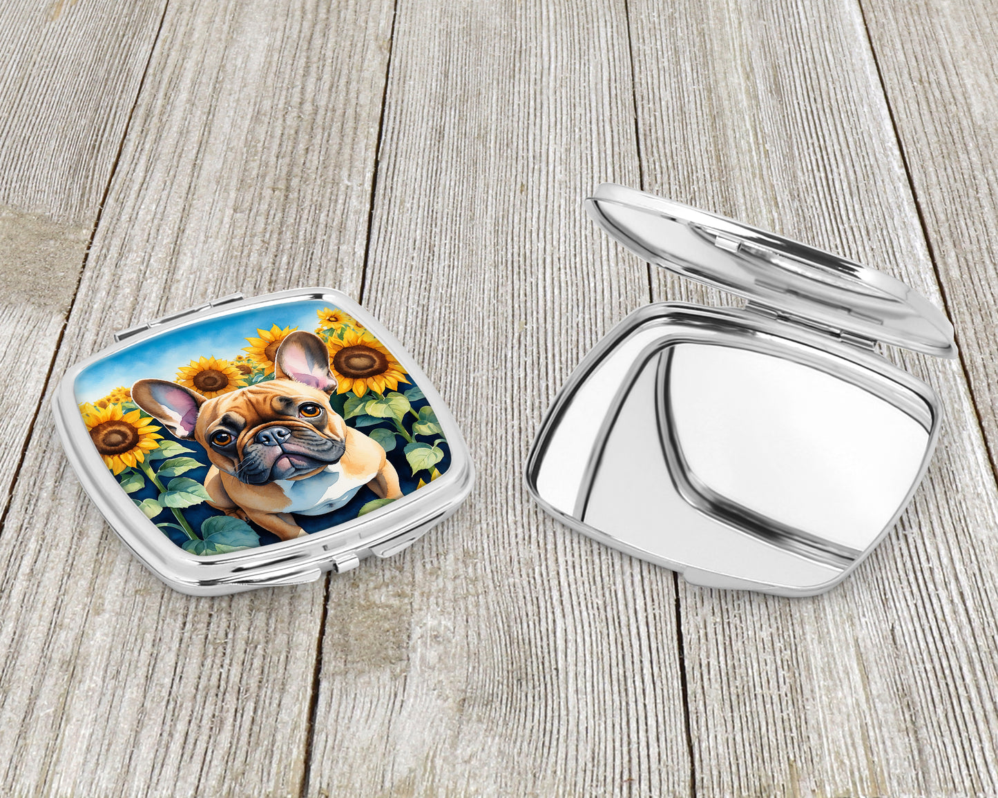 French Bulldog in Sunflowers Compact Mirror