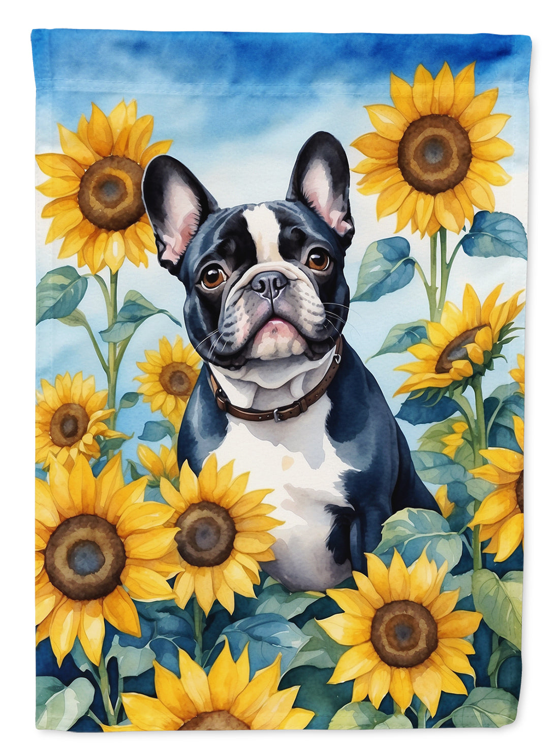 Buy this French Bulldog in Sunflowers House Flag