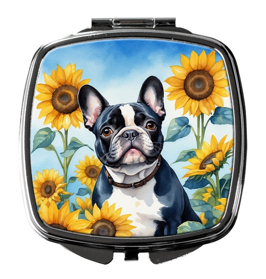 Buy this French Bulldog in Sunflowers Compact Mirror