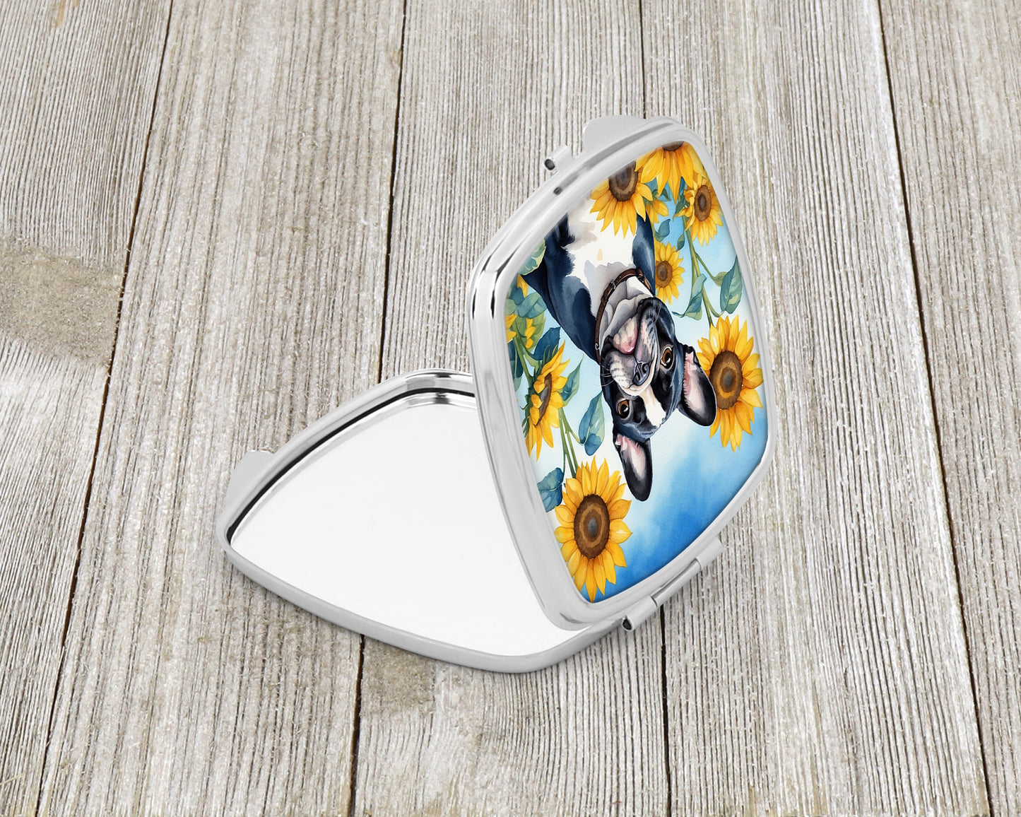 French Bulldog in Sunflowers Compact Mirror