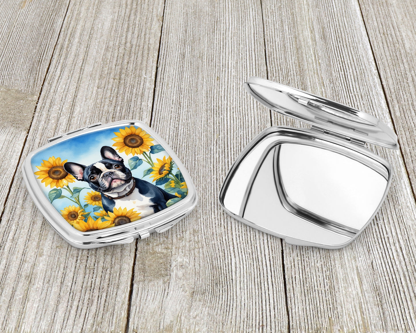 French Bulldog in Sunflowers Compact Mirror