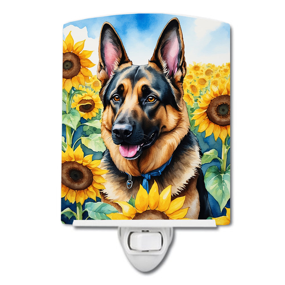 Buy this German Shepherd in Sunflowers Ceramic Night Light