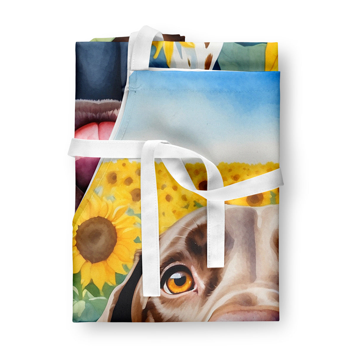 German Shorthaired Pointer in Sunflowers Apron