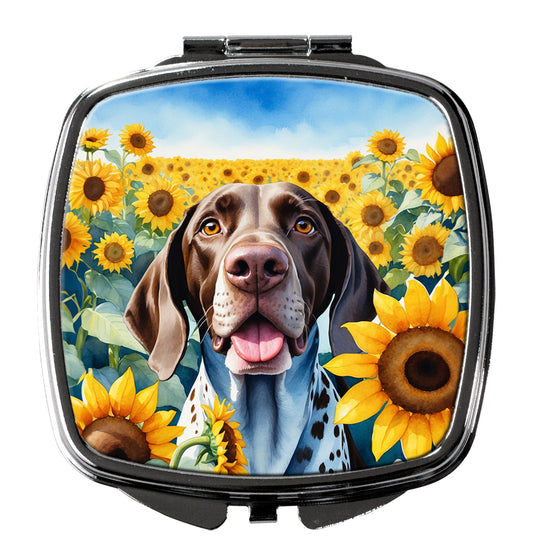 Buy this German Shorthaired Pointer in Sunflowers Compact Mirror