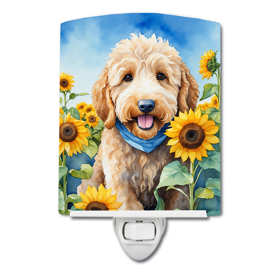 Buy this Goldendoodle in Sunflowers Ceramic Night Light