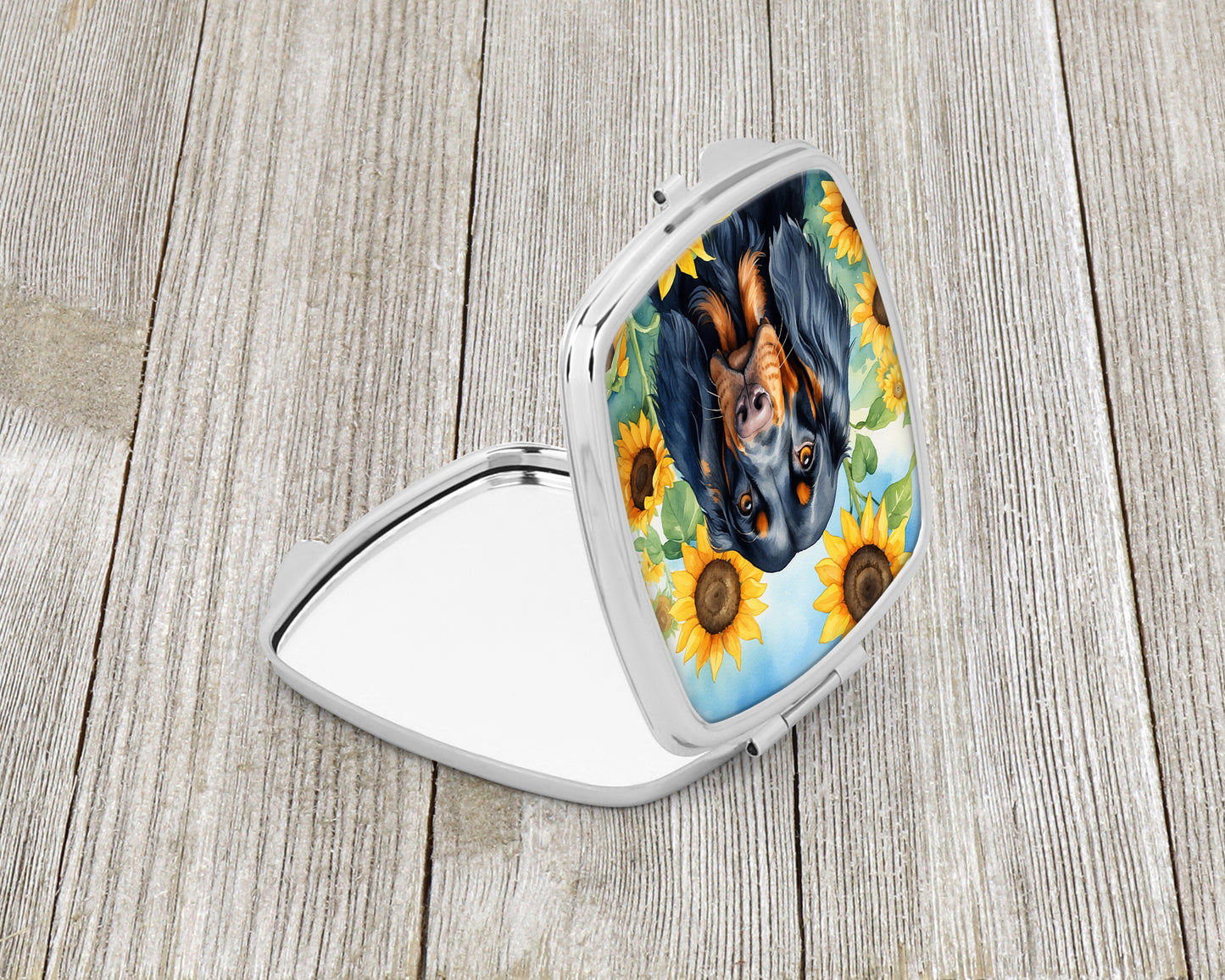 Gordon Setter in Sunflowers Compact Mirror