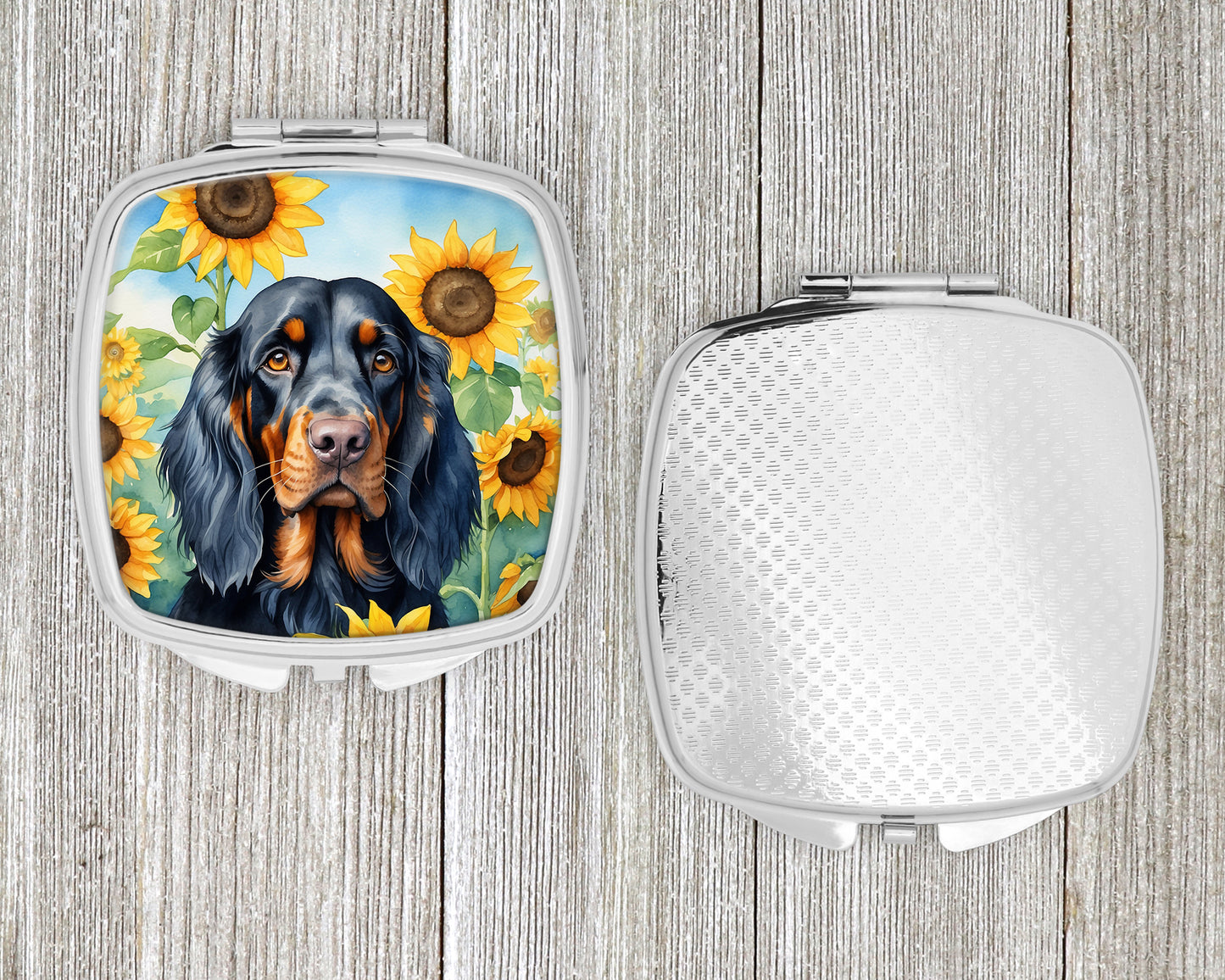 Gordon Setter in Sunflowers Compact Mirror