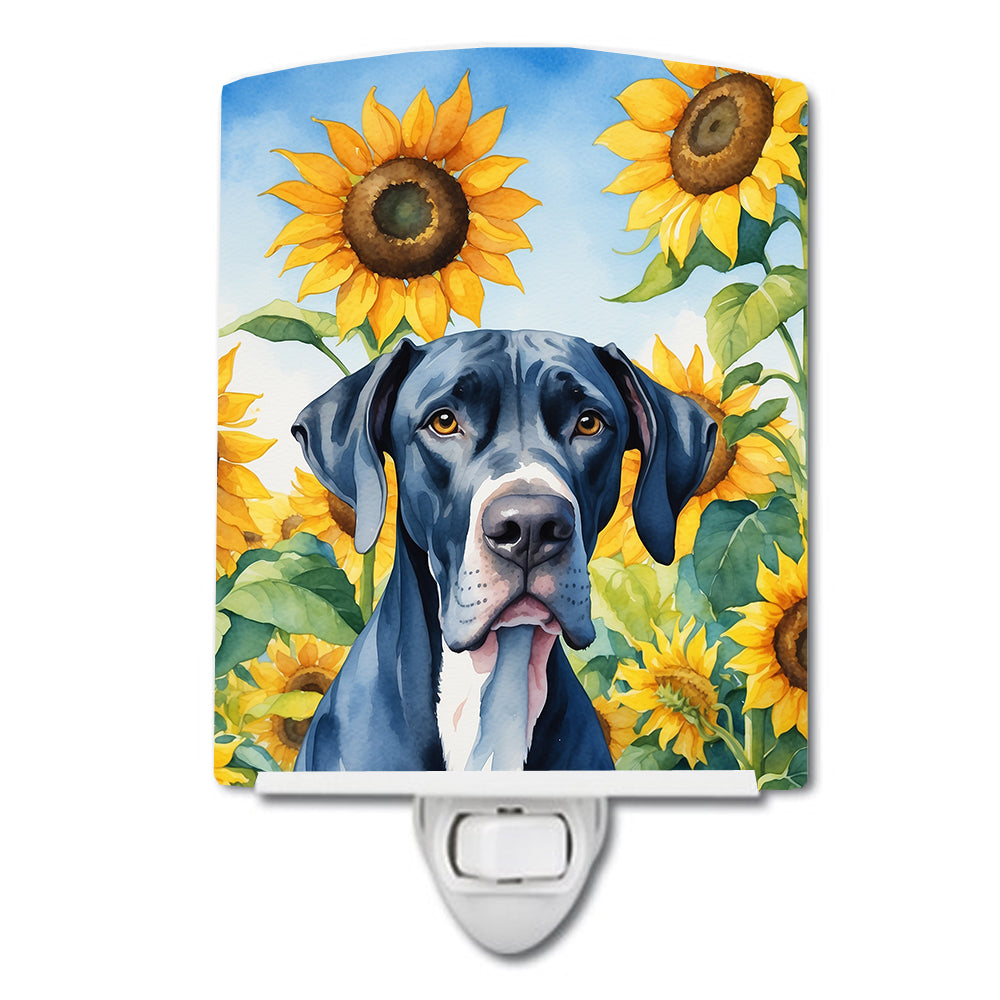 Buy this Great Dane in Sunflowers Ceramic Night Light