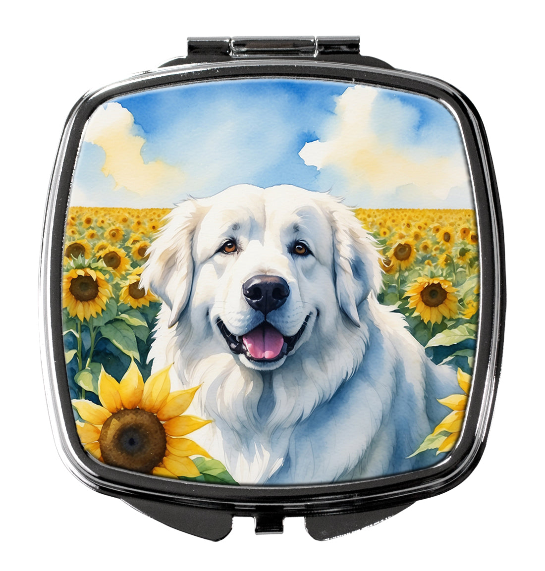 Buy this Great Pyrenees in Sunflowers Compact Mirror