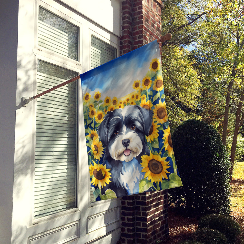 Havanese in Sunflowers House Flag