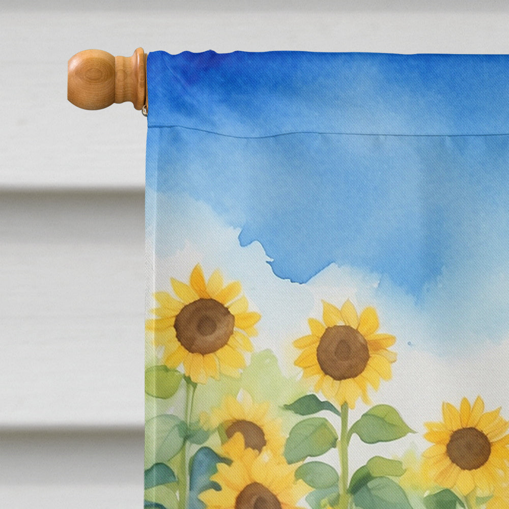 Havanese in Sunflowers House Flag