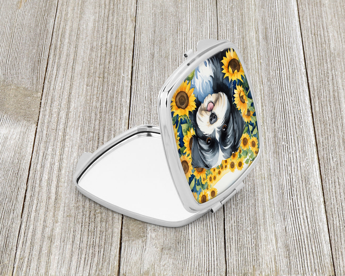 Havanese in Sunflowers Compact Mirror