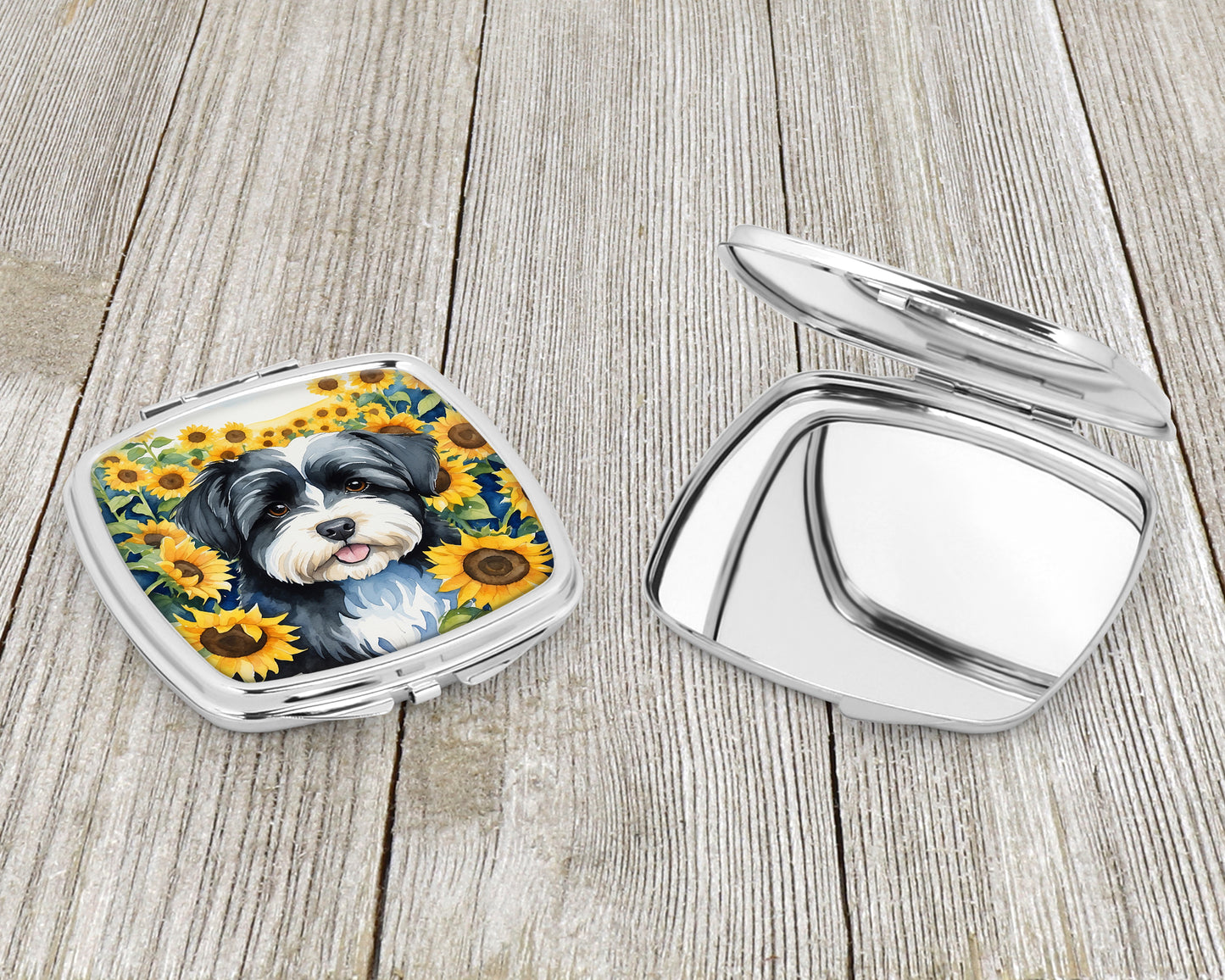 Havanese in Sunflowers Compact Mirror