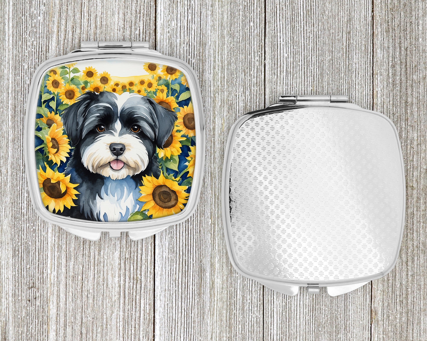 Havanese in Sunflowers Compact Mirror