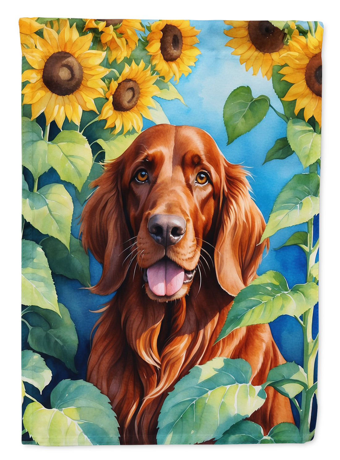 Buy this Irish Setter in Sunflowers Garden Flag