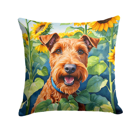 Buy this Irish Terrier in Sunflowers Throw Pillow