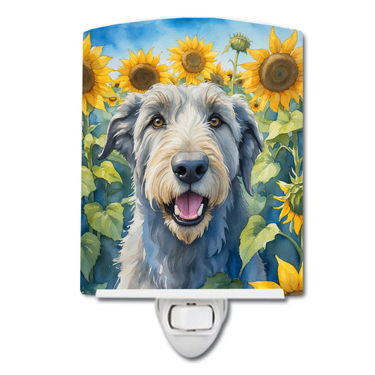 Buy this Irish Wolfhound in Sunflowers Ceramic Night Light