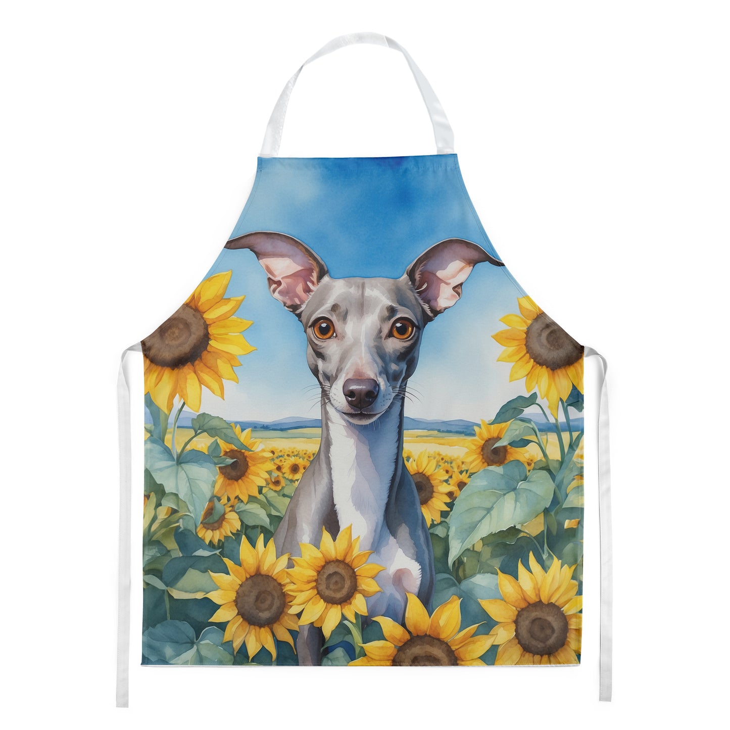 Buy this Italian Greyhound in Sunflowers Apron