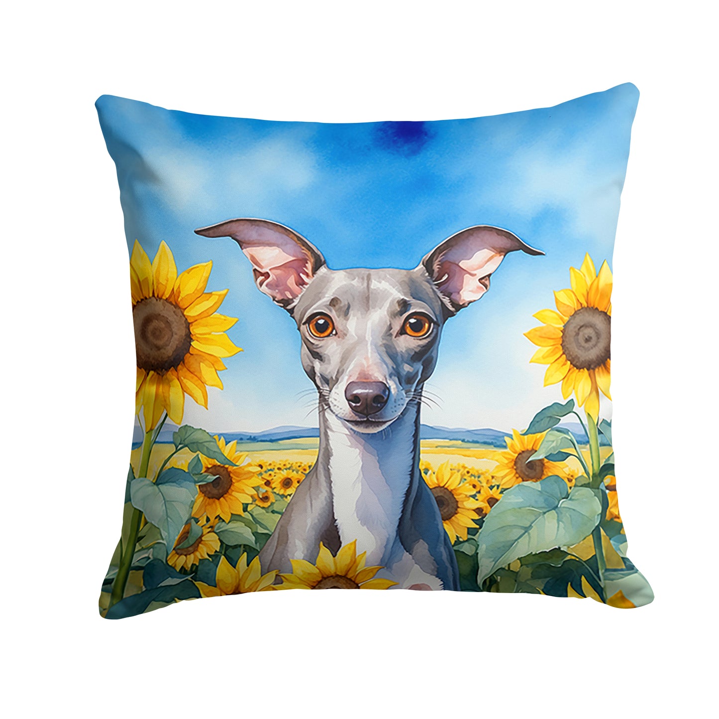 Buy this Italian Greyhound in Sunflowers Throw Pillow