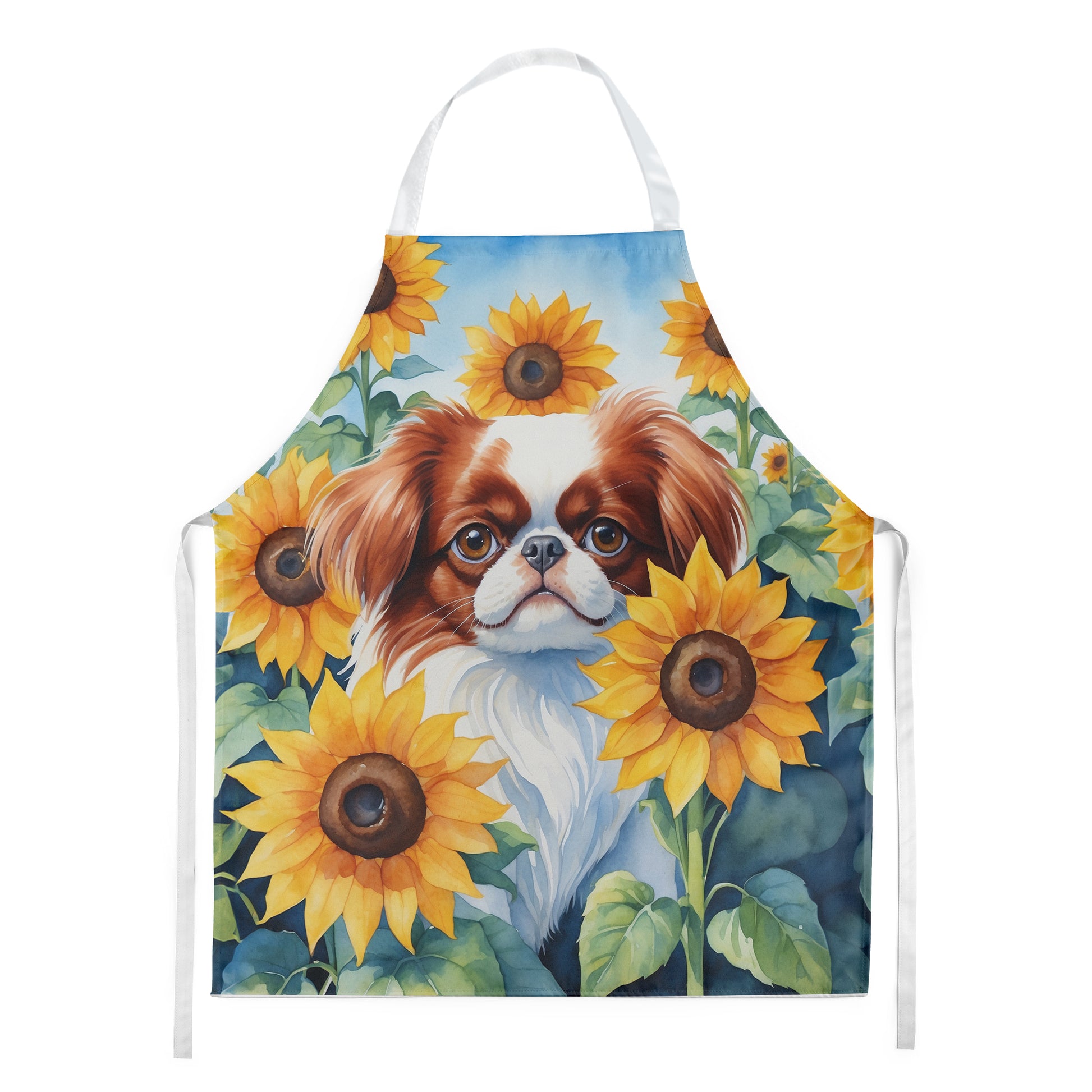 Buy this Japanese Chin in Sunflowers Apron