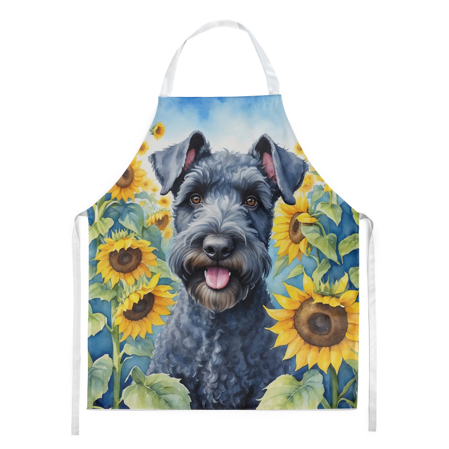 Buy this Kerry Blue Terrier in Sunflowers Apron