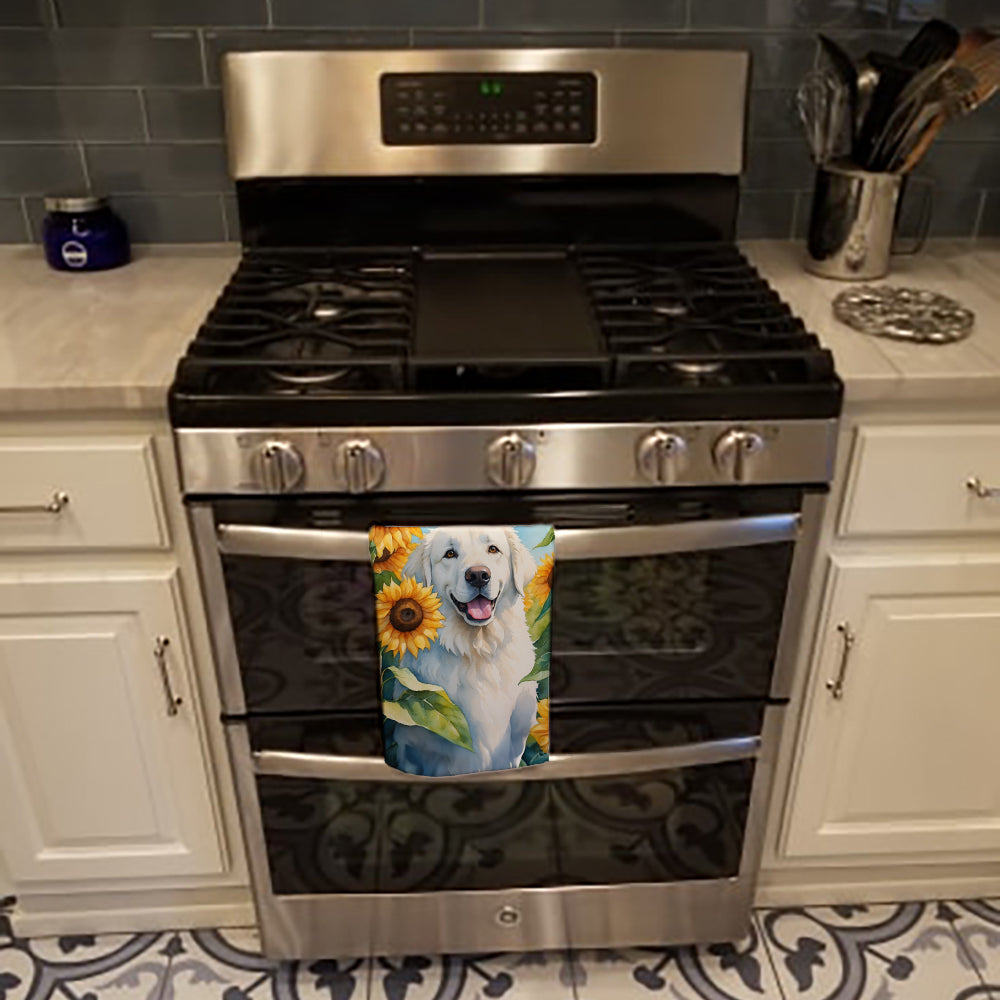 Kuvasz in Sunflowers Kitchen Towel