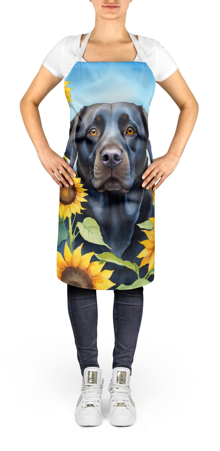 Labrador Retriever in Sunflowers Apron