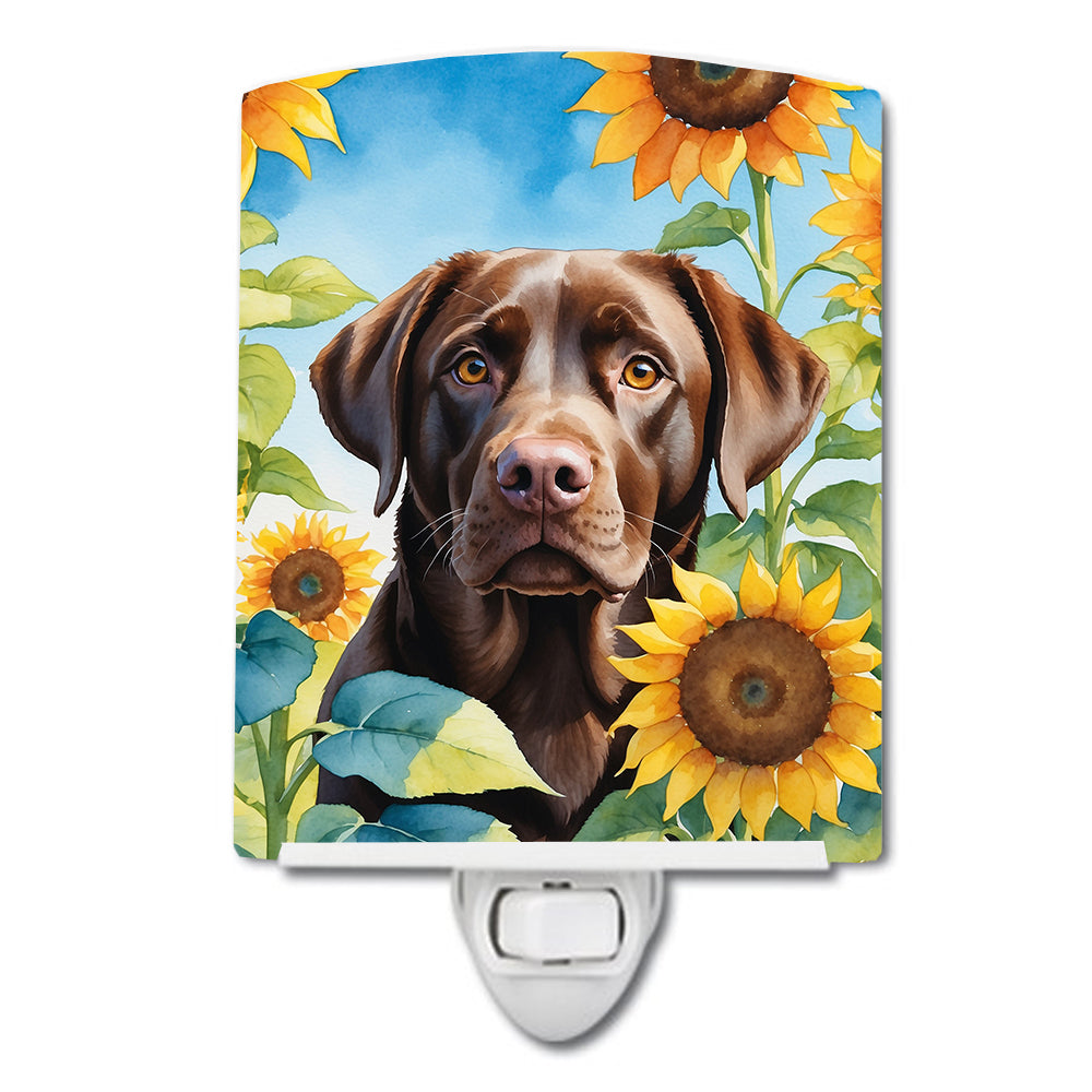 Buy this Labrador Retriever in Sunflowers Ceramic Night Light