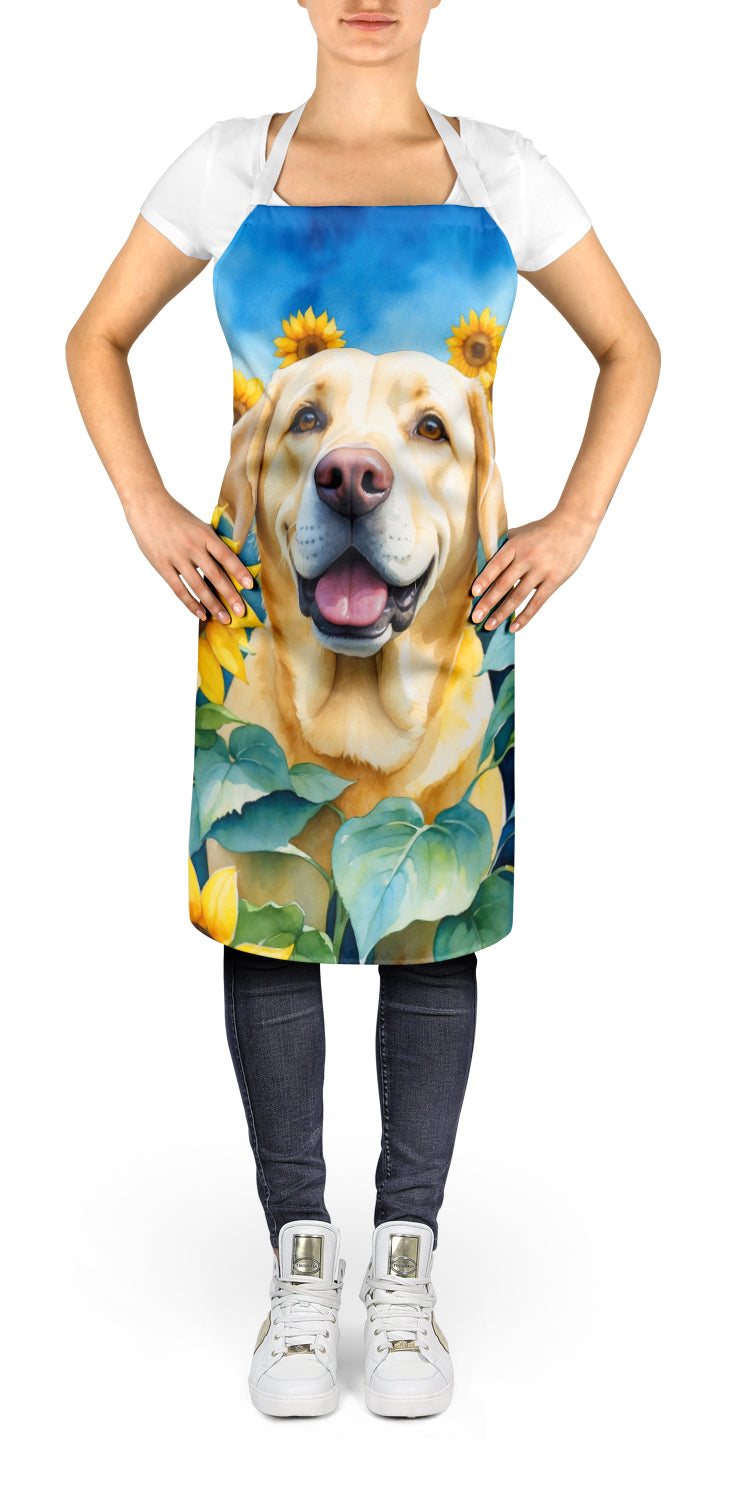 Labrador Retriever in Sunflowers Apron