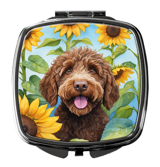 Buy this Labradoodle in Sunflowers Compact Mirror