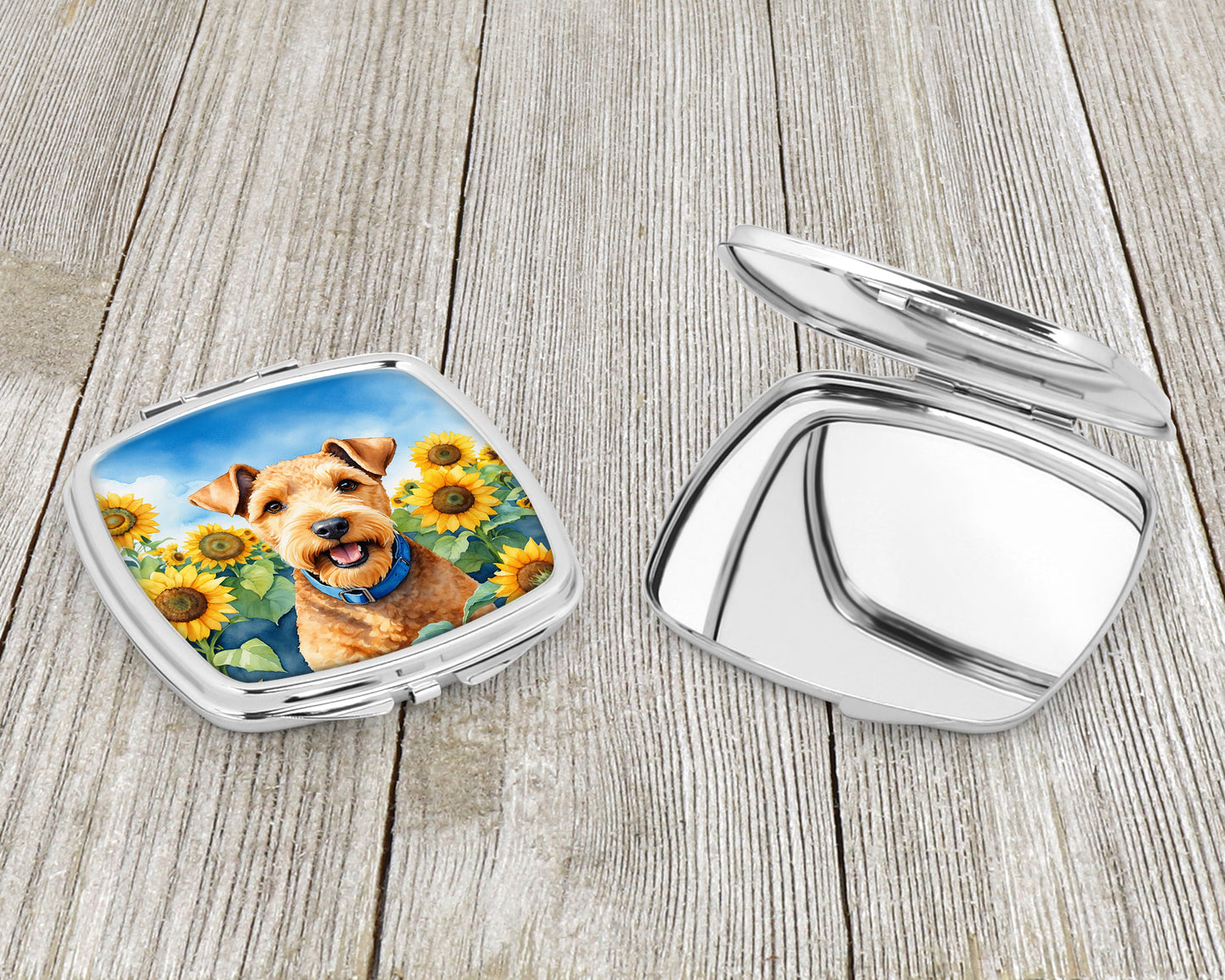 Lakeland Terrier in Sunflowers Compact Mirror