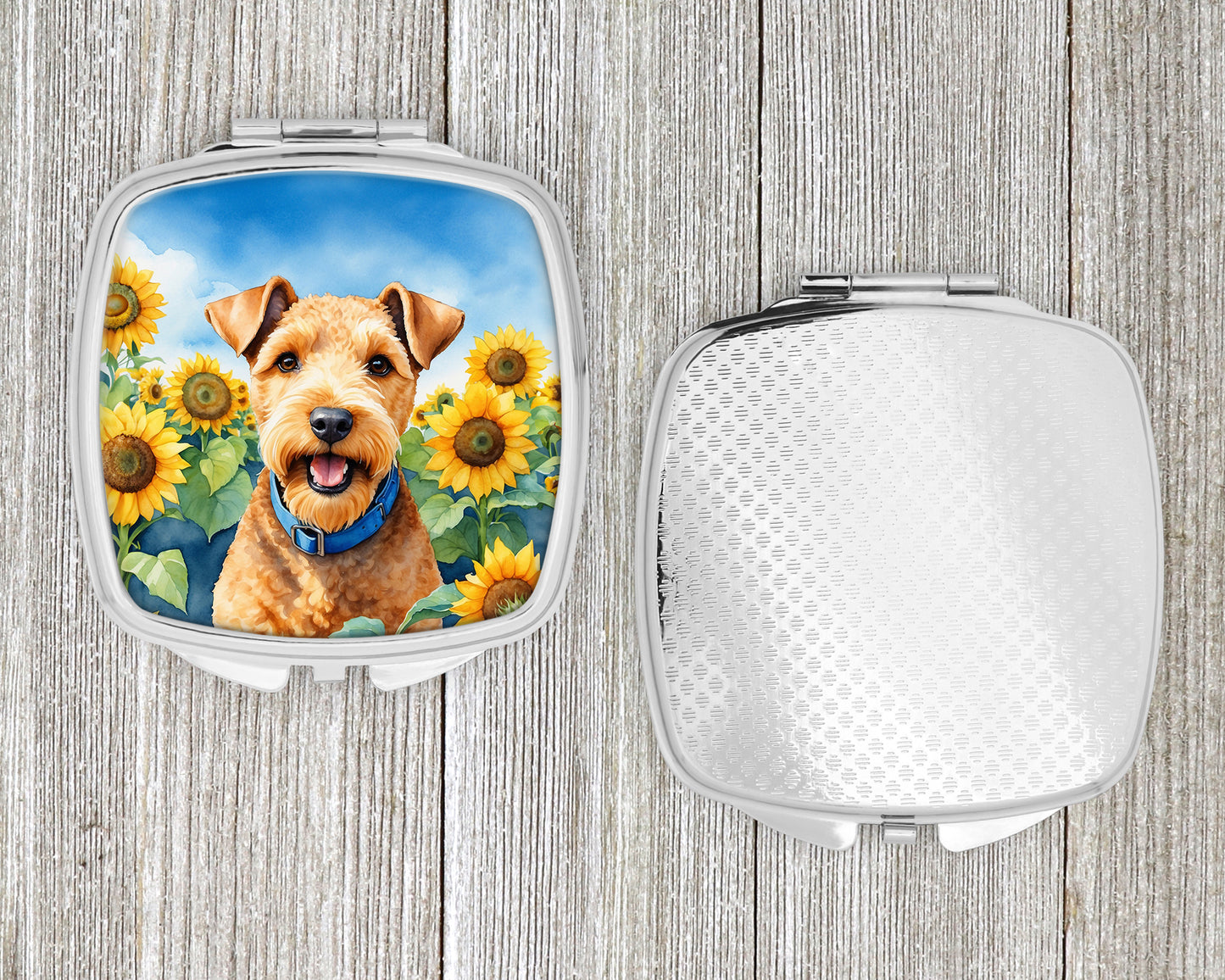 Lakeland Terrier in Sunflowers Compact Mirror