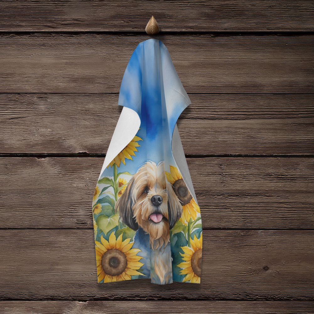 Lhasa Apso in Sunflowers Kitchen Towel